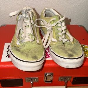 Green old skool vans low tops